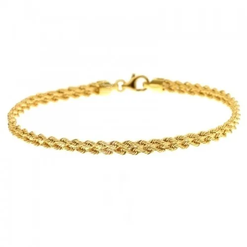 Bracciale a corda intrecciata in oro giallo 18 kt