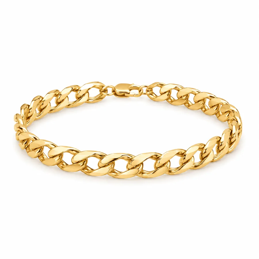 Bracciale a maglia groumette in oro giallo 18 kt
