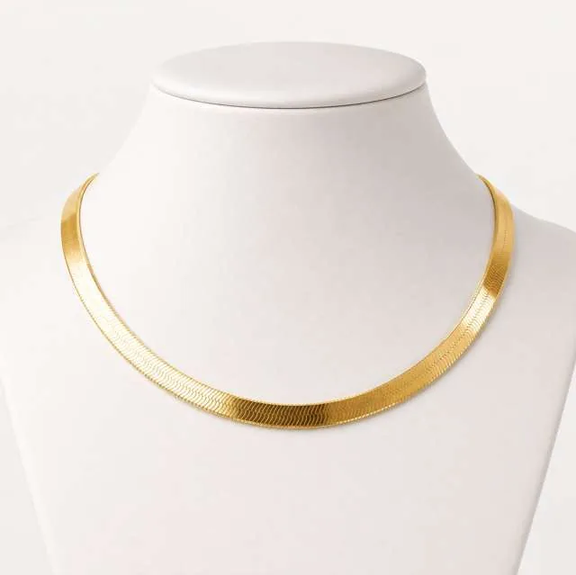 Girocollo a maglia snake in oro giallo 18 kt